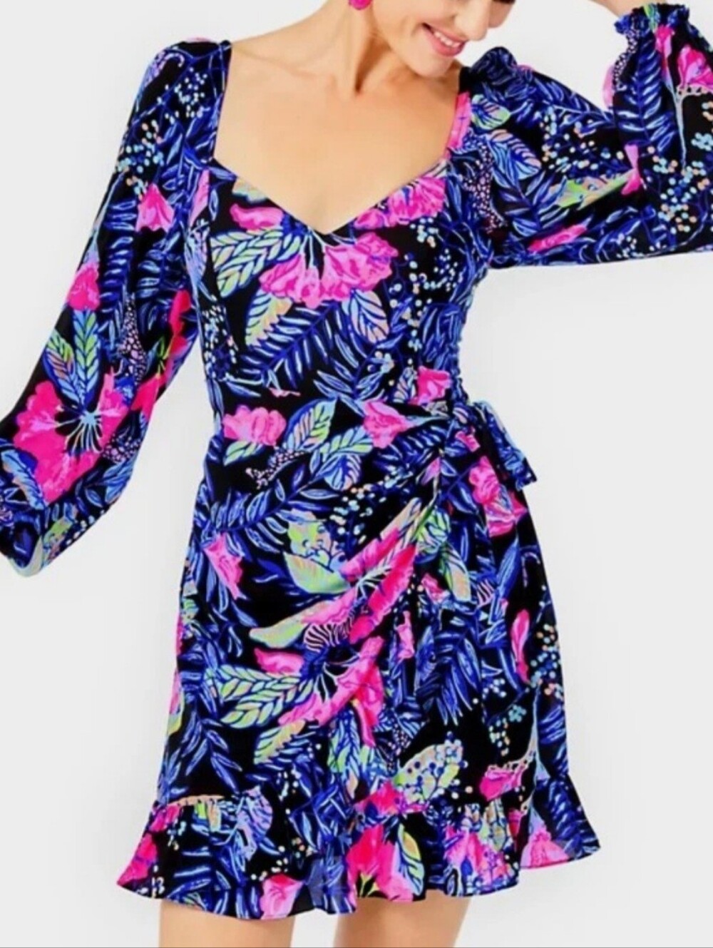 NWT Lilly Pulitzer Lila Long Sleeve Dress• Onyx Earned Stripes• Size 6